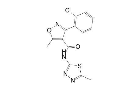 3-(2-chlorophenyl)-5-methyl-N-(5-methyl-1,3,4-thiadiazol-2-yl)-4-isoxazolecarboxamide