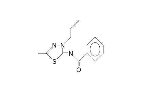 2-Benzoylimino-3-allyl-5-methyl-1,3,4-thiadiazolidine