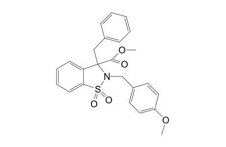 (+-)-3-Benzyl-3-methoxycarbonyl-2-(4-methoxyphenyl)methyl-1,2-benzisothiazoline 1,1-dioxide