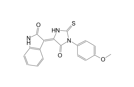 (3Z)-3-[1-(4-methoxyphenyl)-5-oxo-2-thioxo-4-imidazolidinylidene]-1,3-dihydro-2H-indol-2-one
