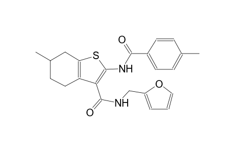 N-(2-Furylmethyl)-6-methyl-2-[(4-methylbenzoyl)amino]-4,5,6,7-tetrahydro-1-benzothiophene-3-carboxamide