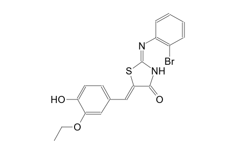 (2E,5Z)-2-[(2-bromophenyl)imino]-5-(3-ethoxy-4-hydroxybenzylidene)-1,3-thiazolidin-4-one