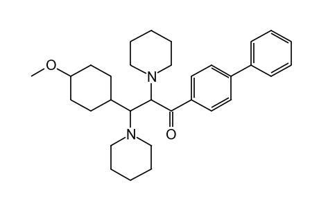 2,3-DIPIPERIDINO-3-(4-METHOXYCYCLOHEXYL)-4'-PHENYLPROPIOPHENONE
