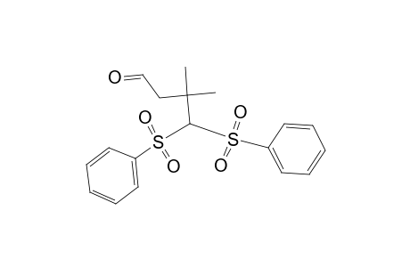 3,3-Dimethyl-4,4-bis(phenylsulfonyl)butanal