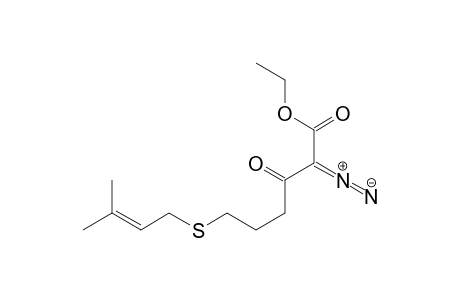 Hexanoic acid, 2-diazo-6-[(3-methyl-2-butenyl)thio]-3-oxo-, ethyl ester