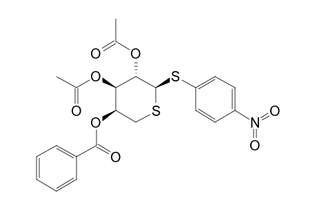 4-NITROPHENYL_2,3-DI-O-ACETYL-4-O-BENZOYL-1,5-DITHIO-BETA-L-ARABINOPYRANOSIDE;MAJOR_ISOMER