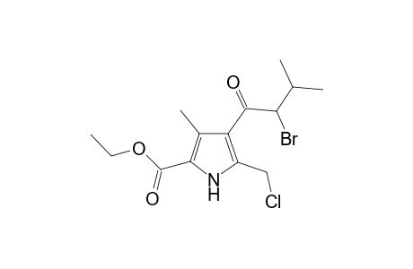 Pyrrole-2-carboxylic acid, 4-(2-bromo-3-methyl-1-oxobutyl)-5-chloromethyl-3-methyl-, ethyl ester