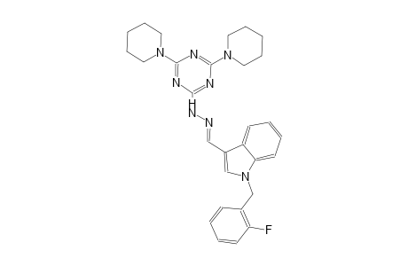 1-(2-fluorobenzyl)-1H-indole-3-carbaldehyde [4,6-di(1-piperidinyl)-1,3,5-triazin-2-yl]hydrazone