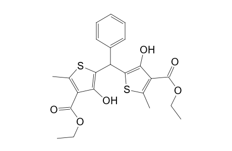 5-[(4-carbethoxy-3-hydroxy-5-methyl-2-thienyl)-phenyl-methyl]-4-hydroxy-2-methyl-thiophene-3-carboxylic acid ethyl ester