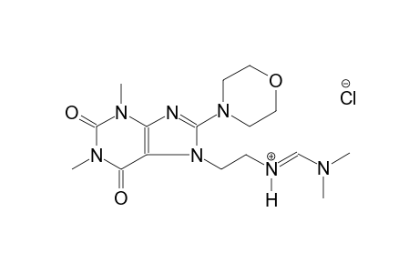 1H-purine-7-ethanaminium, N-[(E)-(dimethylamino)methylidene]-2,3,6,7-tetrahydro-1,3-dimethyl-8-(4-morpholinyl)-2,6-dioxo-, chloride