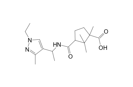 Cyclopentanecarboxylic acid, 3-[[[1-(1-ethyl-3-methyl-1H-pyrazol-4-yl)ethyl]amino]carbonyl]-1,2,2-trimethyl-