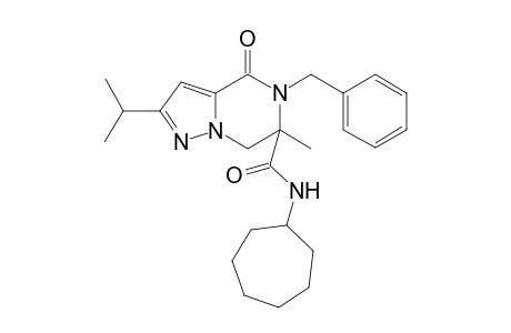 5-Benzyl-N-cycloheptyl-6-methyl-4-oxo-2-(propan-2-yl)-4H,5H,6H,7H-pyrazolo[1,5-a]pyrazine-6-carboxamide