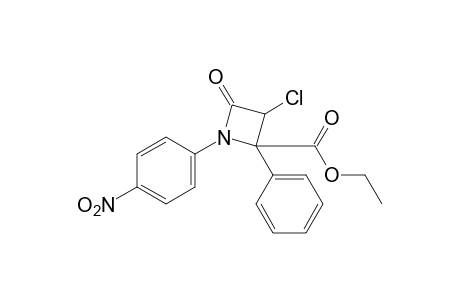 3-chloro-1-(p-nitrophenyl)-4-oxo-2-phenyl-2-azetidinecarboxylic acid, ethyl ester