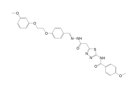 4-methoxy-N-{5-[2-((2E)-2-{4-[2-(3-methoxyphenoxy)ethoxy]benzylidene}hydrazino)-2-oxoethyl]-1,3,4-thiadiazol-2-yl}benzamide