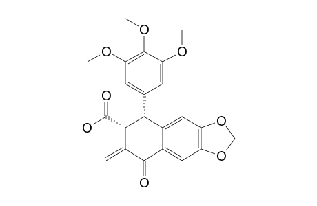[5R-(5-ALPHA,6-ALPHA)]-5,6,7,8-TETRAHYDRO-7-METHYLIDENE-8-OXO-5-(3,4,5-TRIMETHOXYPHENYL)-NAPHTHO-[2,3-D]-[1,3]-DIOXOLE-6-CARBOCYLIC-ACID