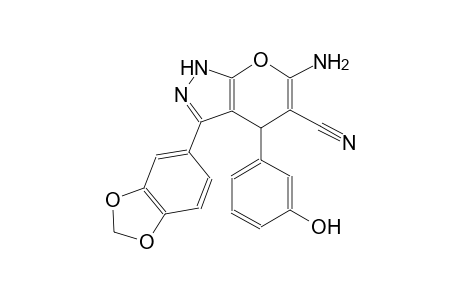 pyrano[2,3-c]pyrazole-5-carbonitrile, 6-amino-3-(1,3-benzodioxol-5-yl)-1,4-dihydro-4-(3-hydroxyphenyl)-