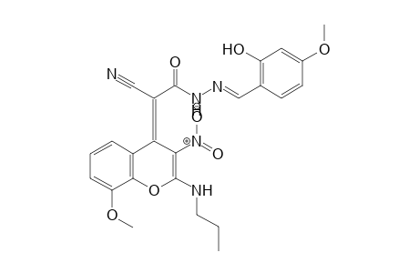 (2Z,N'E)-2-cyano-N'-(2-hydroxy-4-methoxybenzylidene)-2-(8-methoxy-3-nitro-2-[propylamino]-4H-chromen-4-ylidene)acetohydrazide