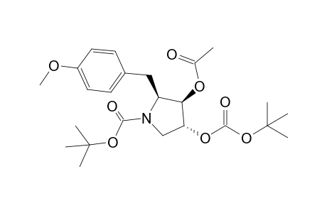 t-Butyl (2S, 3R, 4R)-3-(acetyloxy)-4-[(t-butoxycarbonyl)oxy]-2-(p-methoxybenzyl)-pyrrolidine-1-carboxylate