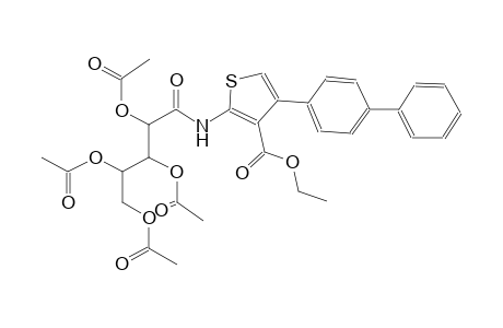 5-((4-([1,1'-biphenyl]-4-yl)-3-(ethoxycarbonyl)thiophen-2-yl)amino)-5-oxopentane-1,2,3,4-tetrayl tetraacetate