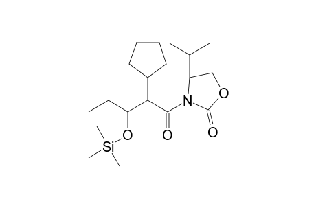 (+-)-erythro-3-(3-Hydroxy-2-cyclopentyl-1-oxopentyl)-4-(1-methylethyl)-2-oxazolidinone trimerhylsilyl ether dev.