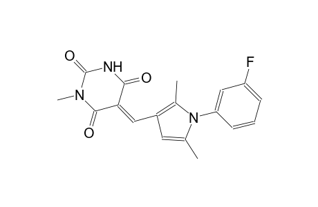 (5E)-5-{[1-(3-fluorophenyl)-2,5-dimethyl-1H-pyrrol-3-yl]methylene}-1-methyl-2,4,6(1H,3H,5H)-pyrimidinetrione