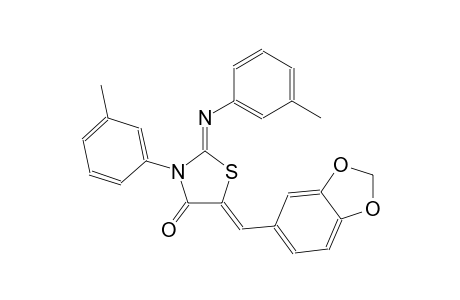 (2Z,5Z)-5-(1,3-benzodioxol-5-ylmethylene)-3-(3-methylphenyl)-2-[(3-methylphenyl)imino]-1,3-thiazolidin-4-one