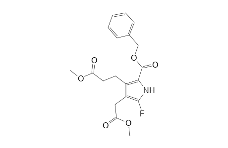 (phenylmethyl) 5-fluoranyl-4-(2-methoxy-2-oxidanylidene-ethyl)-3-(3-methoxy-3-oxidanylidene-propyl)-1H-pyrrole-2-carboxylate