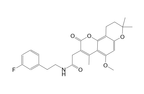 N-(3-fluorophenethyl)-2-(5-methoxy-4,8,8-trimethyl-2-oxo-2,8,9,10-tetrahydropyrano[2,3-f]chromen-3-yl)acetamide
