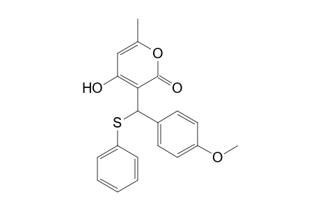 2H-Pyran-2-one, 4-hydroxy-3-[(4-methoxyphenyl)(phenylthio)methyl]-6-methyl-