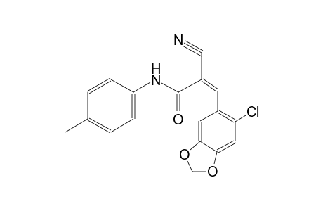 (2Z)-3-(6-chloro-1,3-benzodioxol-5-yl)-2-cyano-N-(4-methylphenyl)-2-propenamide