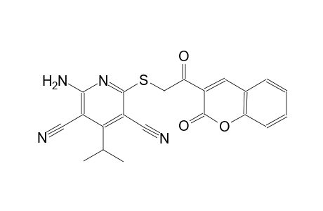 2-Amino-4-isopropyl-6-[2-oxo-2-(2-oxochromen-3-yl)ethyl]sulfanyl-pyridine-3,5-dicarbonitrile