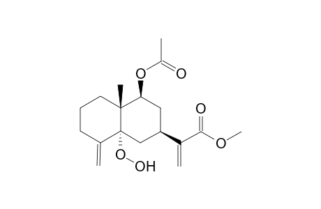 5.alpha.-Hydroperoxy-9b-acetoxyeudesm-4(15),11(13)-dien-12-oic acid methyl ester