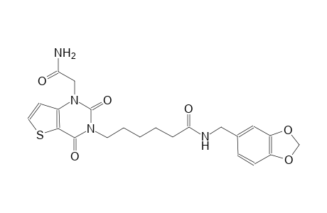 6-(1-(2-amino-2-oxoethyl)-2,4-dioxo-1,4-dihydrothieno[3,2-d]pyrimidin-3(2H)-yl)-N-(1,3-benzodioxol-5-ylmethyl)hexanamide