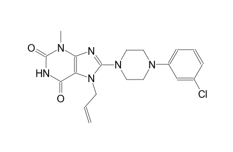 7-allyl-8-[4-(3-chlorophenyl)-1-piperazinyl]-3-methyl-3,7-dihydro-1H-purine-2,6-dione