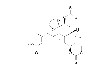 2-Pentenoic acid, 3-methyl-5-[octahydro-5',5',8'a-trimethyl-3',7'-bis[(methylthio)thioxomethoxy]spiro[1,3-dioxolane-2,2'(1'H)-naphthalen]-1'-yl]-, methyl ester, [1'S-[1'.alpha.(E),3'.beta.,4'a.beta.,7'.beta.,8'a.alpha.]]-