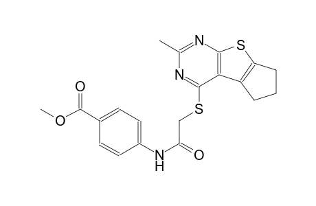benzoic acid, 4-[[[(6,7-dihydro-2-methyl-5H-cyclopenta[4,5]thieno[2,3-d]pyrimidin-4-yl)thio]acetyl]amino]-, methyl ester