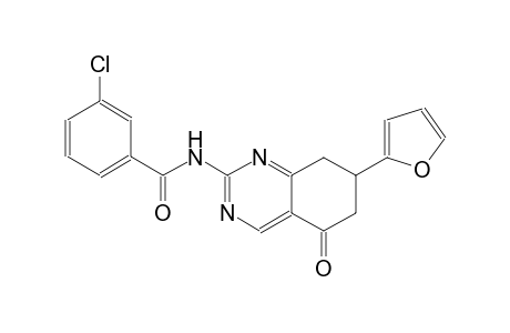3-chloro-N-[7-(2-furyl)-5-oxo-5,6,7,8-tetrahydro-2-quinazolinyl]benzamide