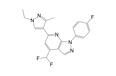 1H-pyrazolo[3,4-b]pyridine, 4-(difluoromethyl)-6-(1-ethyl-3-methyl-1H-pyrazol-4-yl)-1-(4-fluorophenyl)-