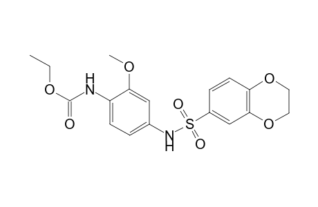 Carbamic acid, [4-[[(2,3-dihydro-1,4-benzodioxin-6-yl)sulfonyl]amino]-2-methoxyphenyl]-, ethyl ester
