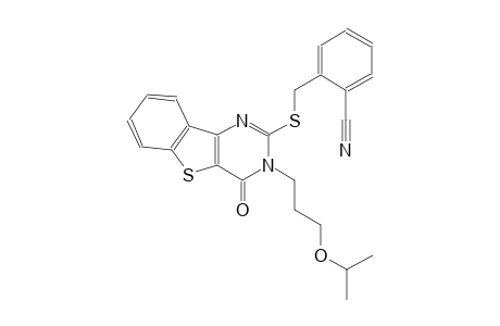 2-({[3-(3-isopropoxypropyl)-4-oxo-3,4-dihydro[1]benzothieno[3,2-d]pyrimidin-2-yl]sulfanyl}methyl)benzonitrile