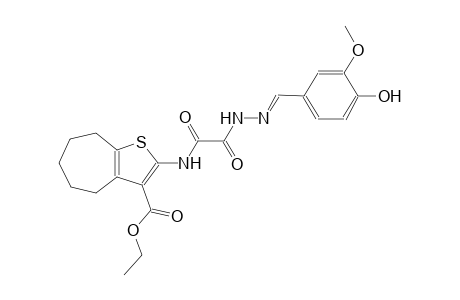 ethyl 2-{[[(2E)-2-(4-hydroxy-3-methoxybenzylidene)hydrazino](oxo)acetyl]amino}-5,6,7,8-tetrahydro-4H-cyclohepta[b]thiophene-3-carboxylate