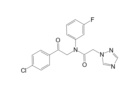 N-(2-(4-chlorophenyl)-2-oxoethyl)-N-(3-fluorophenyl)-2-(1H-1,2,4-triazol-1-yl)acetamide
