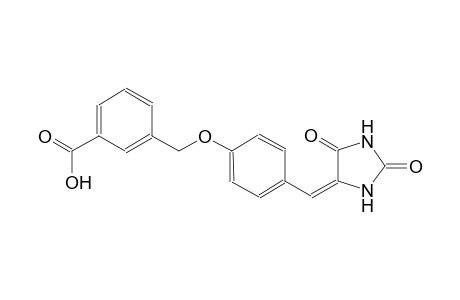 3-({4-[(E)-(2,5-dioxo-4-imidazolidinylidene)methyl]phenoxy}methyl)benzoic acid
