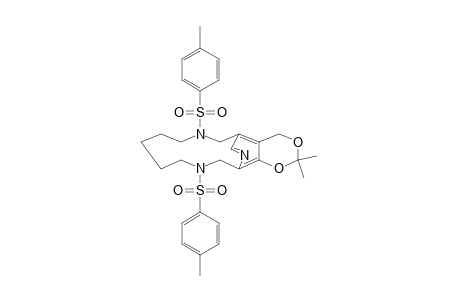 7,13-bis(p-tolylsulfonyl)-4,6,7,8,9,10,11,12,13,1,4-decahydro-2,2-dimethyl-15,5-(nitrilometheo)-1,3-dioxino[4,5-j][1,7]diazacyclotridecine