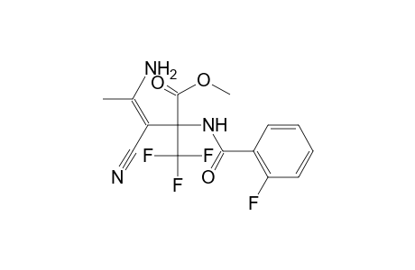 4-Amino-3-cyano-2-(2-fluoro-benzoylamino)-2-trifluoromethyl-pent-3-enoic acid methyl ester