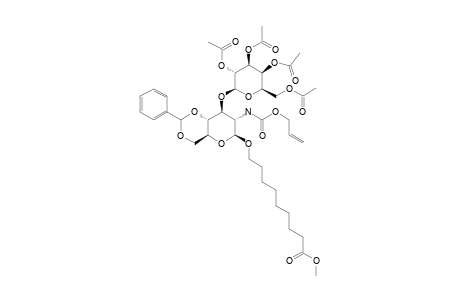 8-METHOXYCARBONYLOCTYL-(2,3,4,6-TETRA-O-ACETYL-BETA-D-GALACTOPYRANOSYL)-(1->3)-2-N-ALLYLOXYCARBONYL-4,6-O-BENZYLIDENE-2-DEOXY-BETA-D-GLUCOPYRANOSID