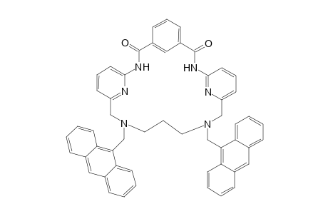1,5-Dioxo-11,15-bis[(9'-anthracenyl)methyl]-8,18-bis(pyridino)-6,8,11,15,18,20-hexaaza-(2,3,4-benzo)-cyclodocosane
