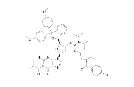 #67;N2-ISOBUTYRYL-5'-O-(4,4'-DIMETHOXYTRITYL)-3'-O-(N,N-DIISOPROPYLAMINO)-[2-[N-ISOPROPYL-N-(4-METHOXYBENZOYL)-AMINO]-ETHOXY]-PHOSPHINYL-2'-DEOXYGUANOSINE;FAST