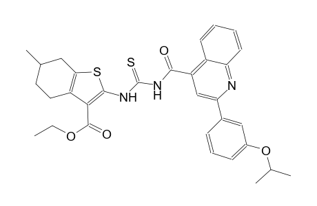 ethyl 2-{[({[2-(3-isopropoxyphenyl)-4-quinolinyl]carbonyl}amino)carbothioyl]amino}-6-methyl-4,5,6,7-tetrahydro-1-benzothiophene-3-carboxylate
