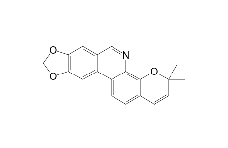 8,9-METHYLENEDIOXY-3,3-DIMETHYL-3H-PYRANO-[3,2-C]-PHENANTHRIDINE